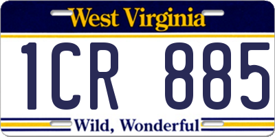WV license plate 1CR885