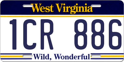 WV license plate 1CR886
