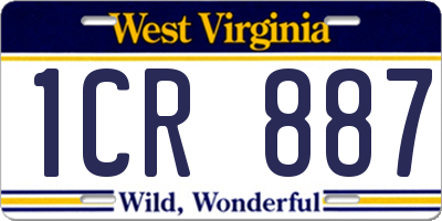 WV license plate 1CR887