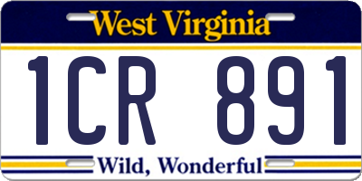WV license plate 1CR891