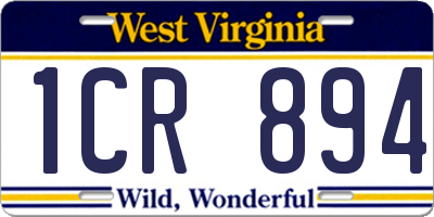 WV license plate 1CR894