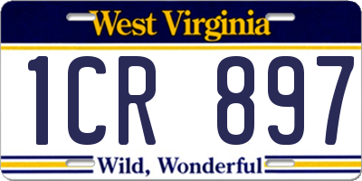 WV license plate 1CR897