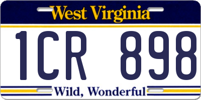 WV license plate 1CR898