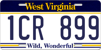 WV license plate 1CR899