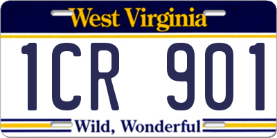 WV license plate 1CR901