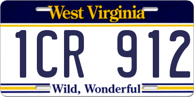 WV license plate 1CR912