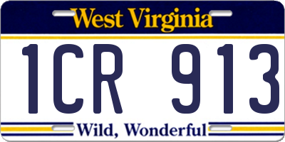 WV license plate 1CR913