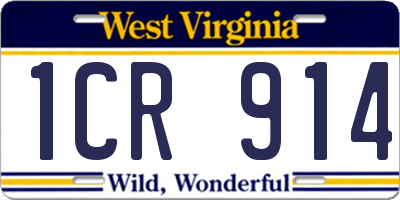 WV license plate 1CR914