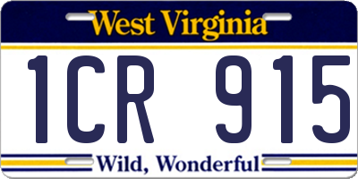 WV license plate 1CR915