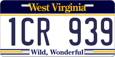 WV license plate 1CR939