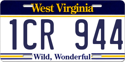 WV license plate 1CR944