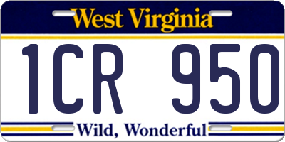 WV license plate 1CR950