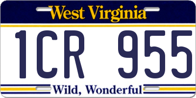 WV license plate 1CR955