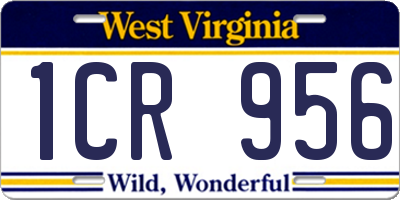 WV license plate 1CR956