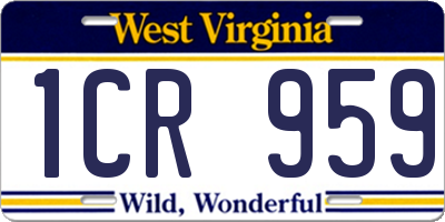 WV license plate 1CR959