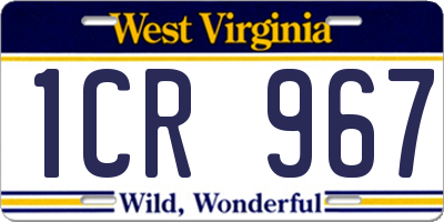 WV license plate 1CR967