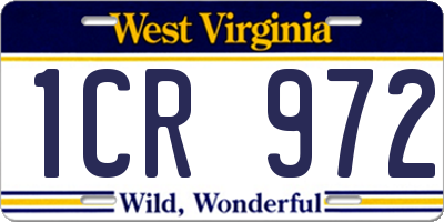 WV license plate 1CR972