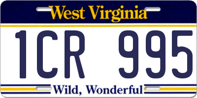 WV license plate 1CR995