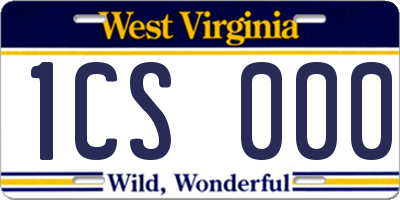 WV license plate 1CS000