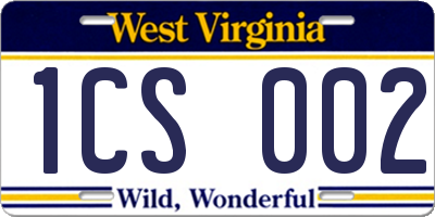 WV license plate 1CS002
