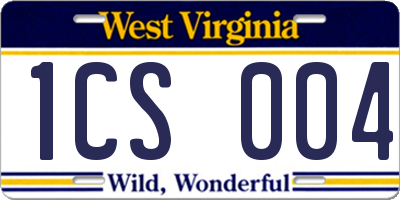 WV license plate 1CS004