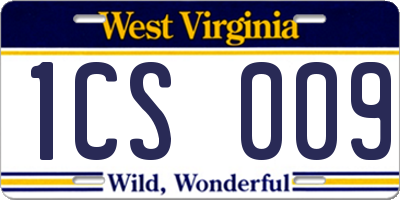 WV license plate 1CS009