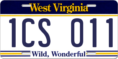 WV license plate 1CS011