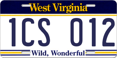 WV license plate 1CS012