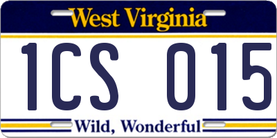 WV license plate 1CS015