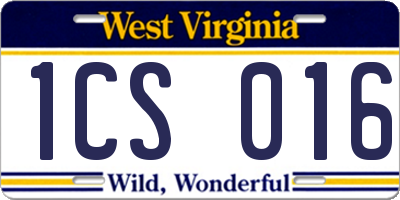 WV license plate 1CS016