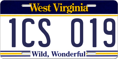 WV license plate 1CS019
