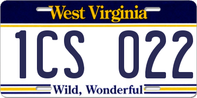WV license plate 1CS022