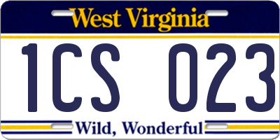 WV license plate 1CS023