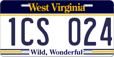 WV license plate 1CS024