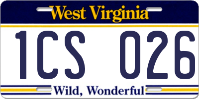 WV license plate 1CS026