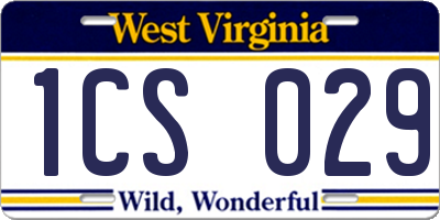 WV license plate 1CS029