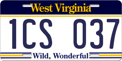 WV license plate 1CS037