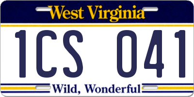 WV license plate 1CS041