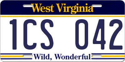 WV license plate 1CS042