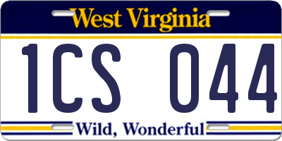 WV license plate 1CS044