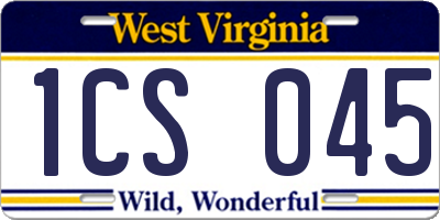 WV license plate 1CS045