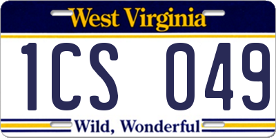 WV license plate 1CS049