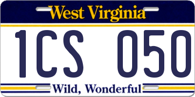 WV license plate 1CS050