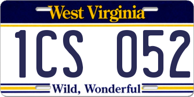 WV license plate 1CS052