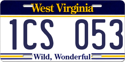 WV license plate 1CS053