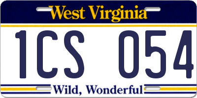 WV license plate 1CS054
