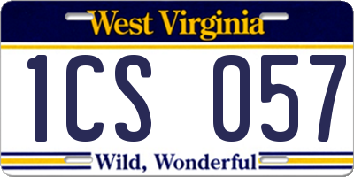 WV license plate 1CS057