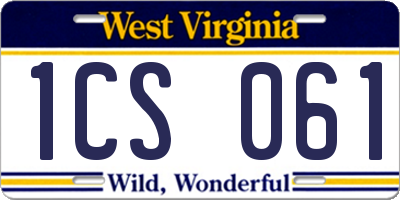 WV license plate 1CS061