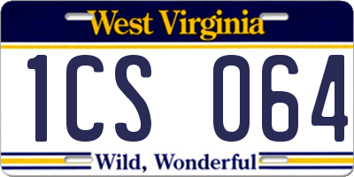 WV license plate 1CS064