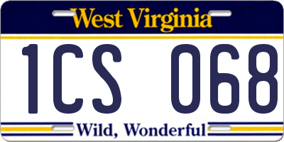 WV license plate 1CS068